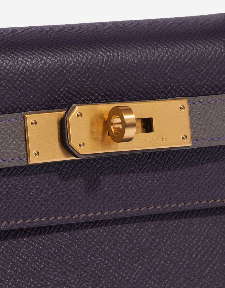 Pre-owned Hermès bag Kelly HSS 28 Epsom Raisin / Gris Etain Grey Closing System | Sell your designer bag on Saclab.com
