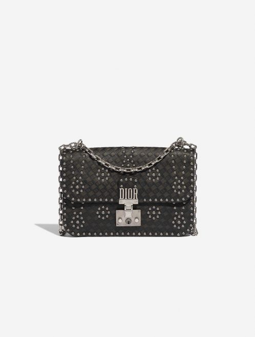 Pre-owned Dior bag Addict Medium Calf / Suede Black Black Front | Sell your designer bag on Saclab.com