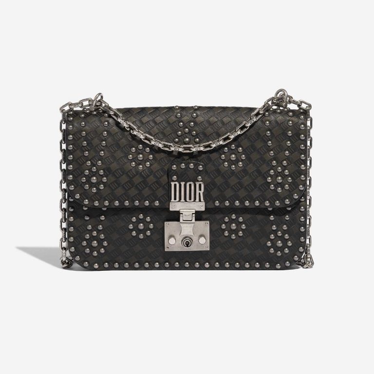 Pre-owned Dior bag Addict Medium Calf / Suede Black Black Front | Sell your designer bag on Saclab.com