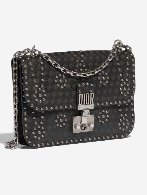Pre-owned Dior bag Addict Medium Calf / Suede Black Black Side Front | Sell your designer bag on Saclab.com