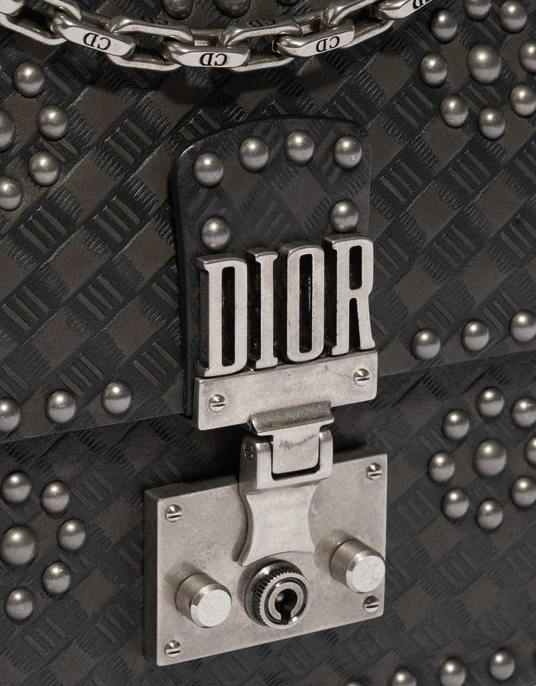 Pre-owned Dior bag Addict Medium Calf / Suede Black Black Closing System | Sell your designer bag on Saclab.com