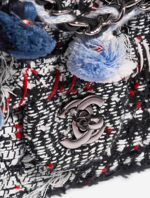 Pre-owned Chanel bag Timeless Medium Tweed Black / White / Red Black, White Closing System | Sell your designer bag on Saclab.com