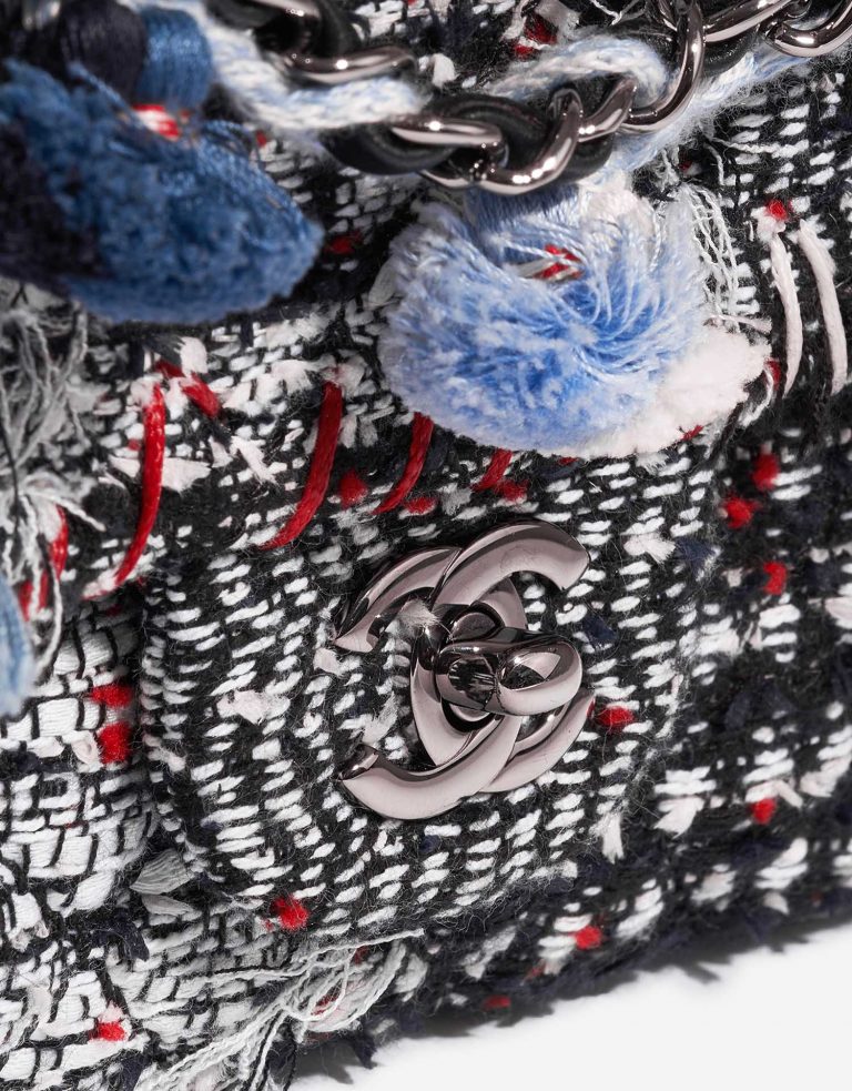Pre-owned Chanel bag Timeless Medium Tweed Black / White / Red Black, White Closing System | Sell your designer bag on Saclab.com
