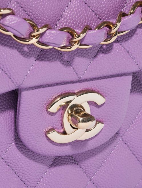 Pre-owned Chanel bag Timeless Small Caviar Violet Violet Closing System | Sell your designer bag on Saclab.com