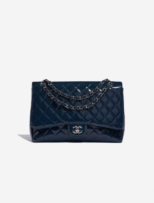 Pre-owned Chanel bag Timeless Maxi Patent Leather Marine Blue Front | Sell your designer bag on Saclab.com