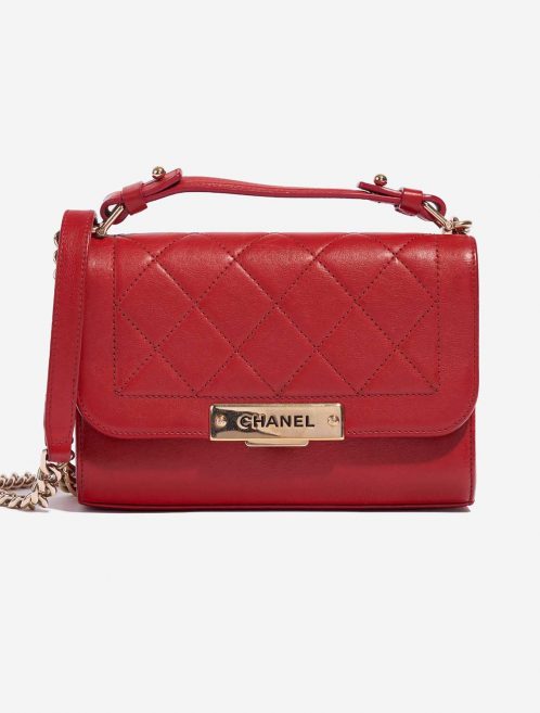 Pre-owned Chanel bag Flap Bag Handle Lamb Red Red Front | Sell your designer bag on Saclab.com