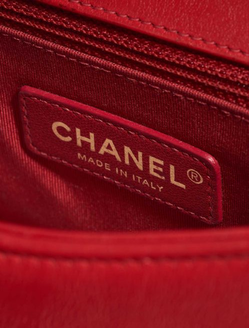 Pre-owned Chanel bag Flap Bag Handle Lamb Red Red Logo | Sell your designer bag on Saclab.com