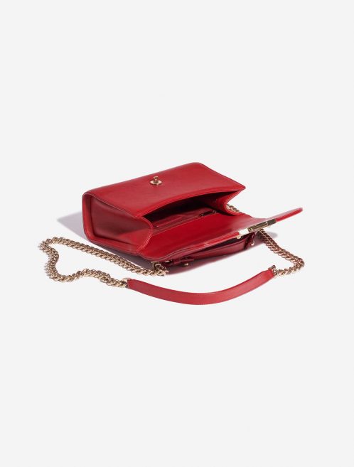 Pre-owned Chanel bag Flap Bag Handle Lamb Red Red Inside | Sell your designer bag on Saclab.com