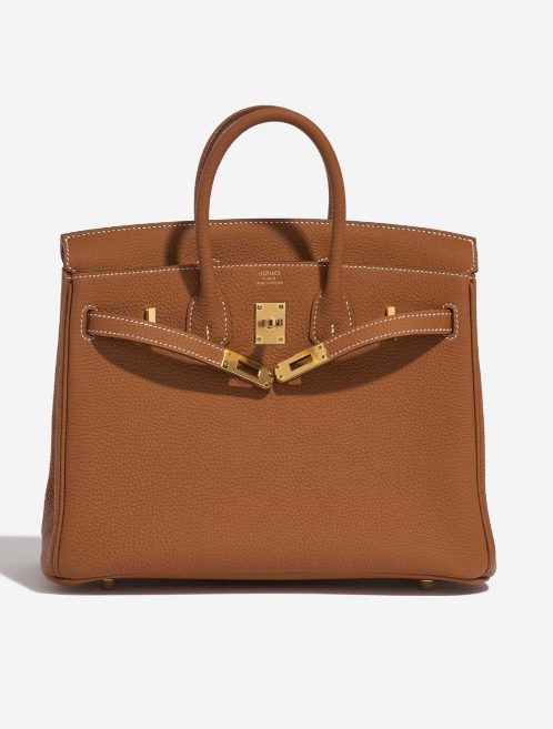 Pre-owned Hermès bag Birkin 25 Togo Gold Brown Front Open | Sell your designer bag on Saclab.com