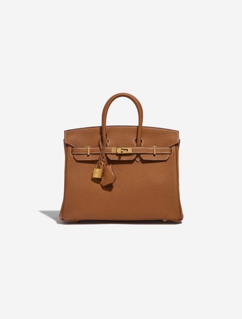 Pre-owned Hermès bag Birkin 25 Togo Gold Brown Front | Sell your designer bag on Saclab.com