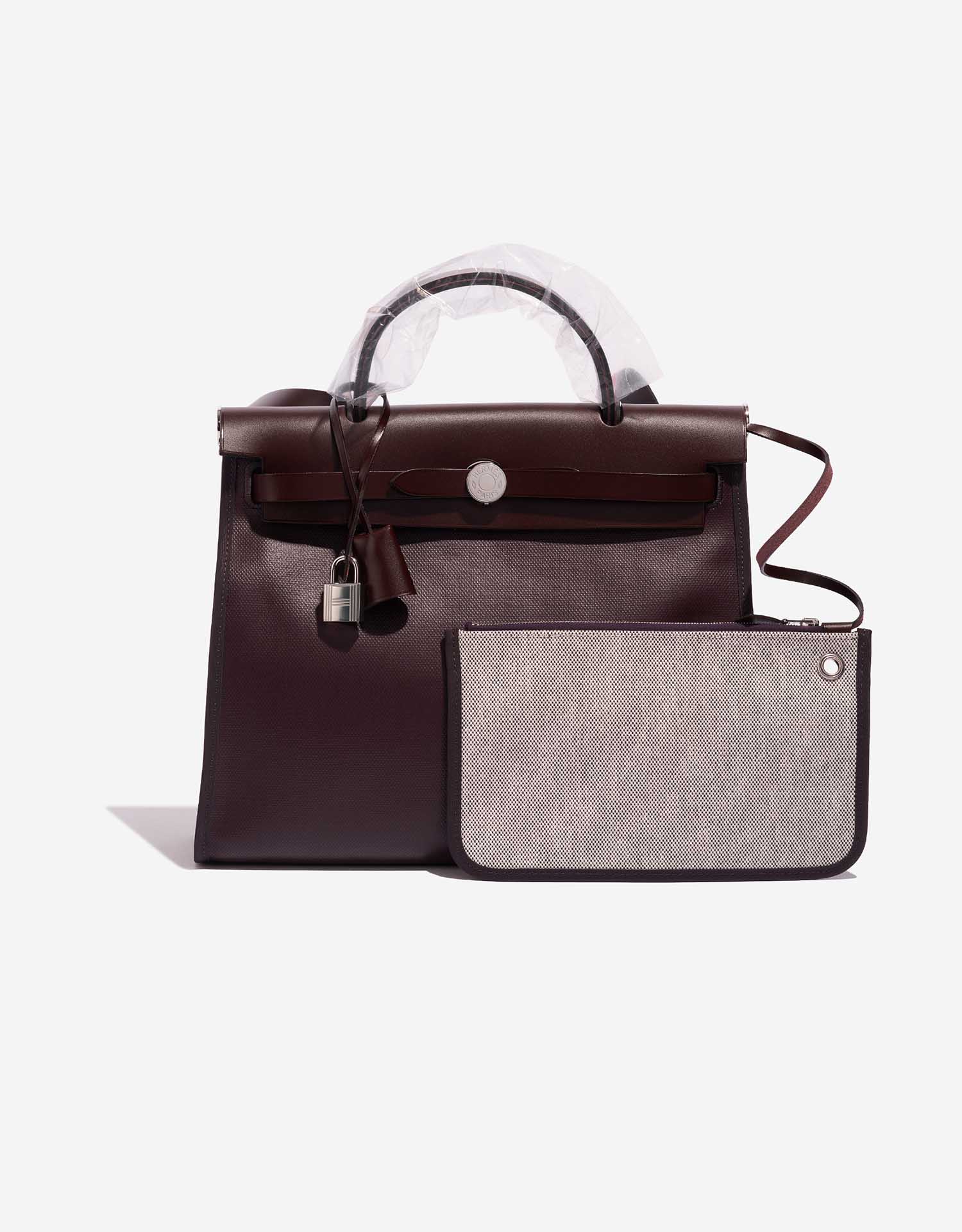 Hermès Herbag 31 Vache Hunter Coated Toile Toile Rouge Sellier