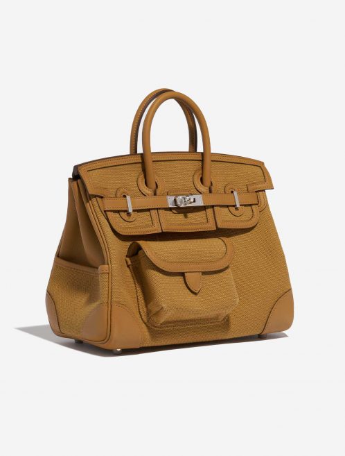 Pre-owned Hermès bag Birkin Cargo 25 Toile Goeland / Veau Swift Desert / Sesame Brown Side Front | Sell your designer bag on Saclab.com