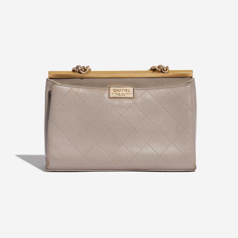 Pre-owned Chanel bag Timeless Chain Handle Lamb Grey Grey Back | Sell your designer bag on Saclab.com