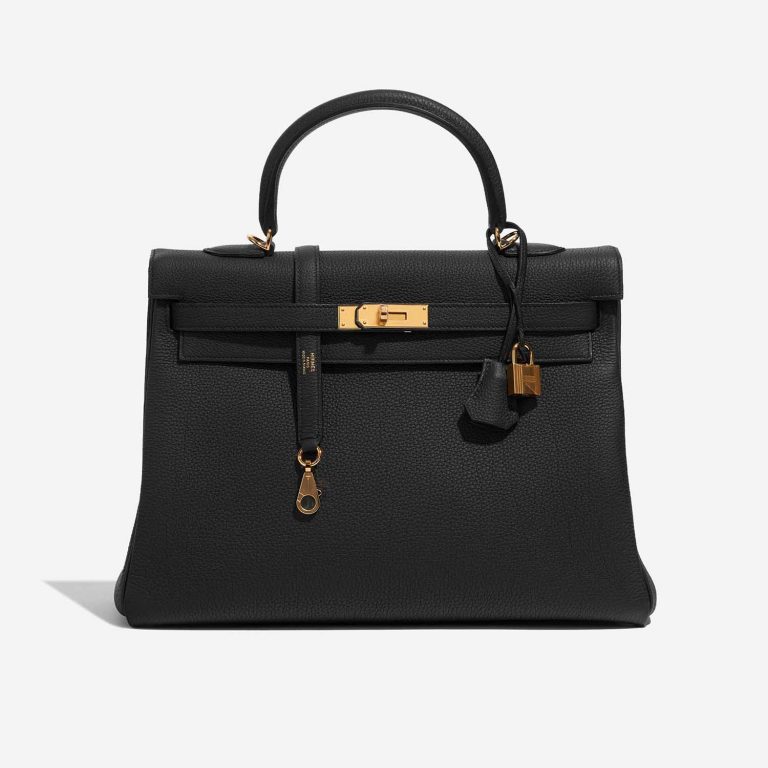 Pre-owned Hermès bag Kelly 35 Togo Black Black Front | Sell your designer bag on Saclab.com