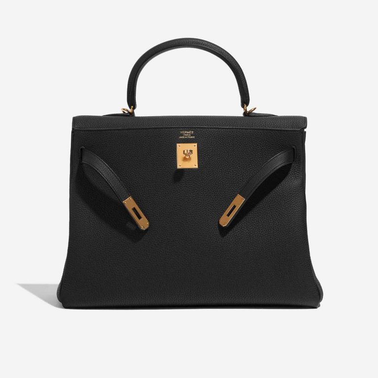 Pre-owned Hermès bag Kelly 35 Togo Black Black Front Open | Sell your designer bag on Saclab.com