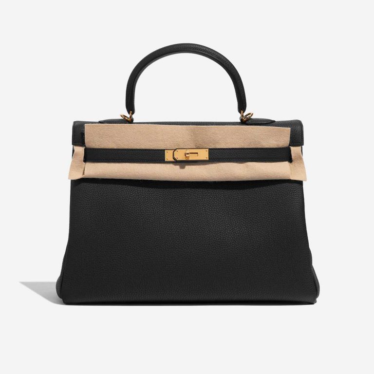 Pre-owned Hermès bag Kelly 35 Togo Black Black Front Velt | Sell your designer bag on Saclab.com