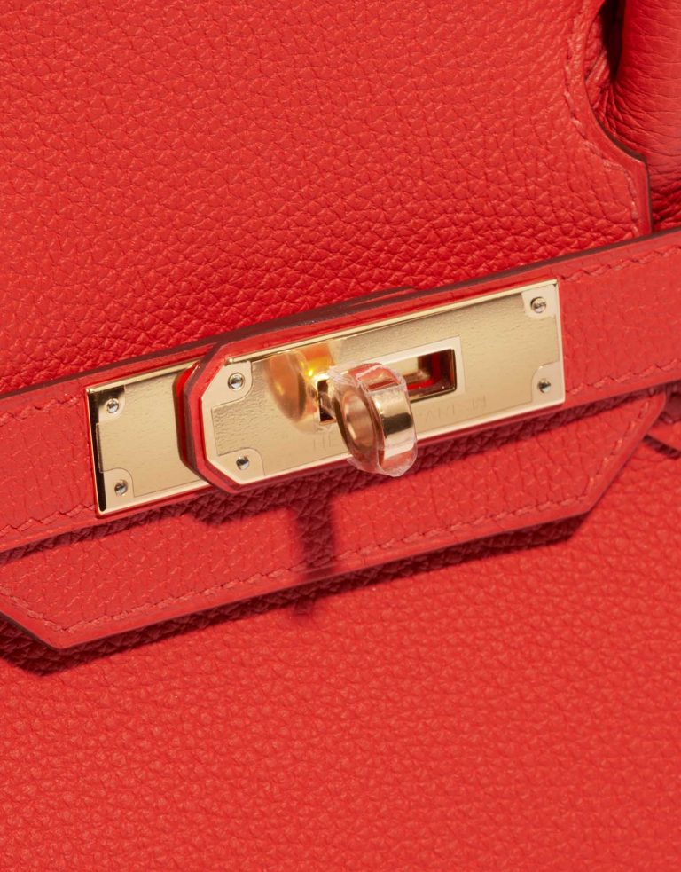 Pre-owned Hermès bag Birkin 30 Togo Capucine Orange Closing System | Sell your designer bag on Saclab.com