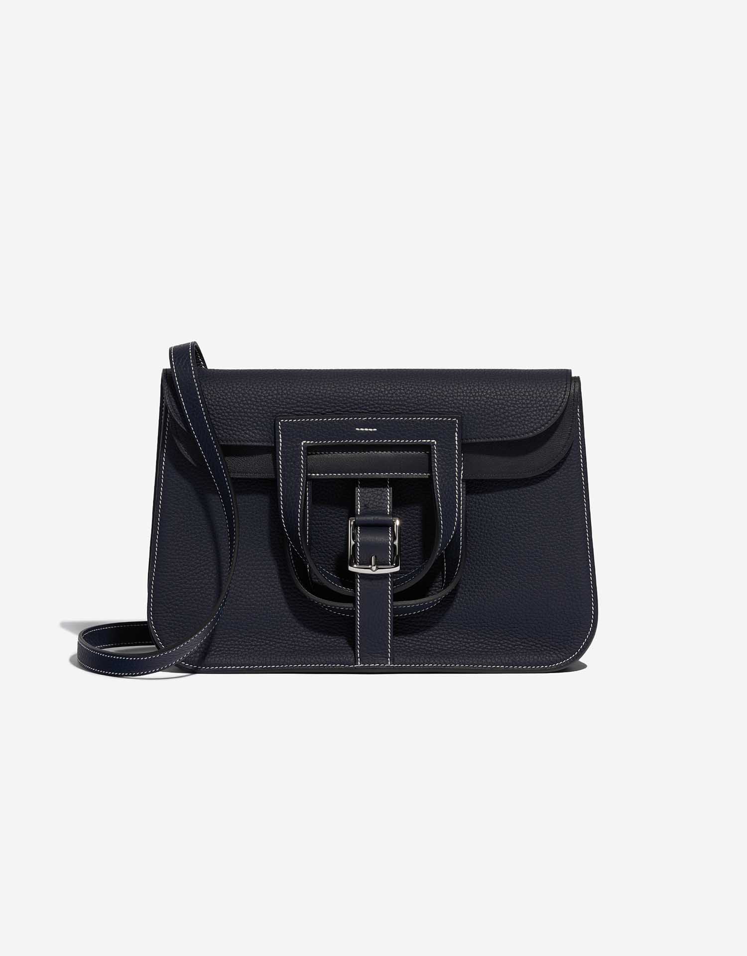 Hermès Halzan 31 Clemence Bleu Nuit / Black | SACLÀB