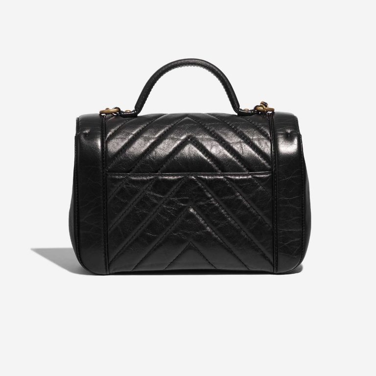 Pre-owned Chanel bag Timeless Handle Small Lamb Black Black Back | Sell your designer bag on Saclab.com