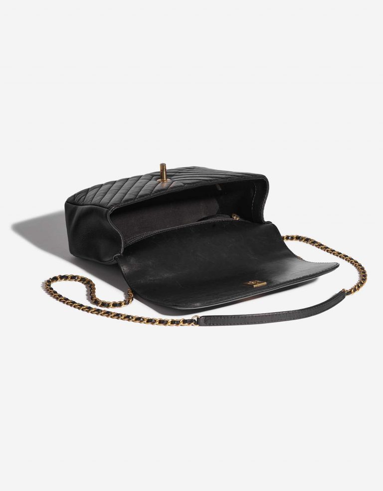 Pre-owned Chanel bag Timeless Handle Small Lamb Black Black Inside | Sell your designer bag on Saclab.com