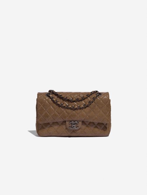 Pre-owned Chanel bag Timeless Medium Patent Leather Brown Brown Front | Sell your designer bag on Saclab.com