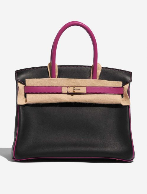 Pre-owned Hermès bag Birkin HSS 30 Swift Black / Rose Pourpre Black, Rose Front Velt | Sell your designer bag on Saclab.com