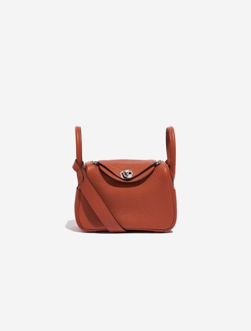 Pre-owned Hermès bag Lindy 20 Mini Clemence Cuivre Red Front | Sell your designer bag on Saclab.com