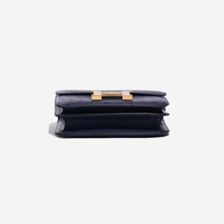 Pre-owned Hermès bag Constance 18 Ostrich Bleu Saphir Blue Bottom | Sell your designer bag on Saclab.com