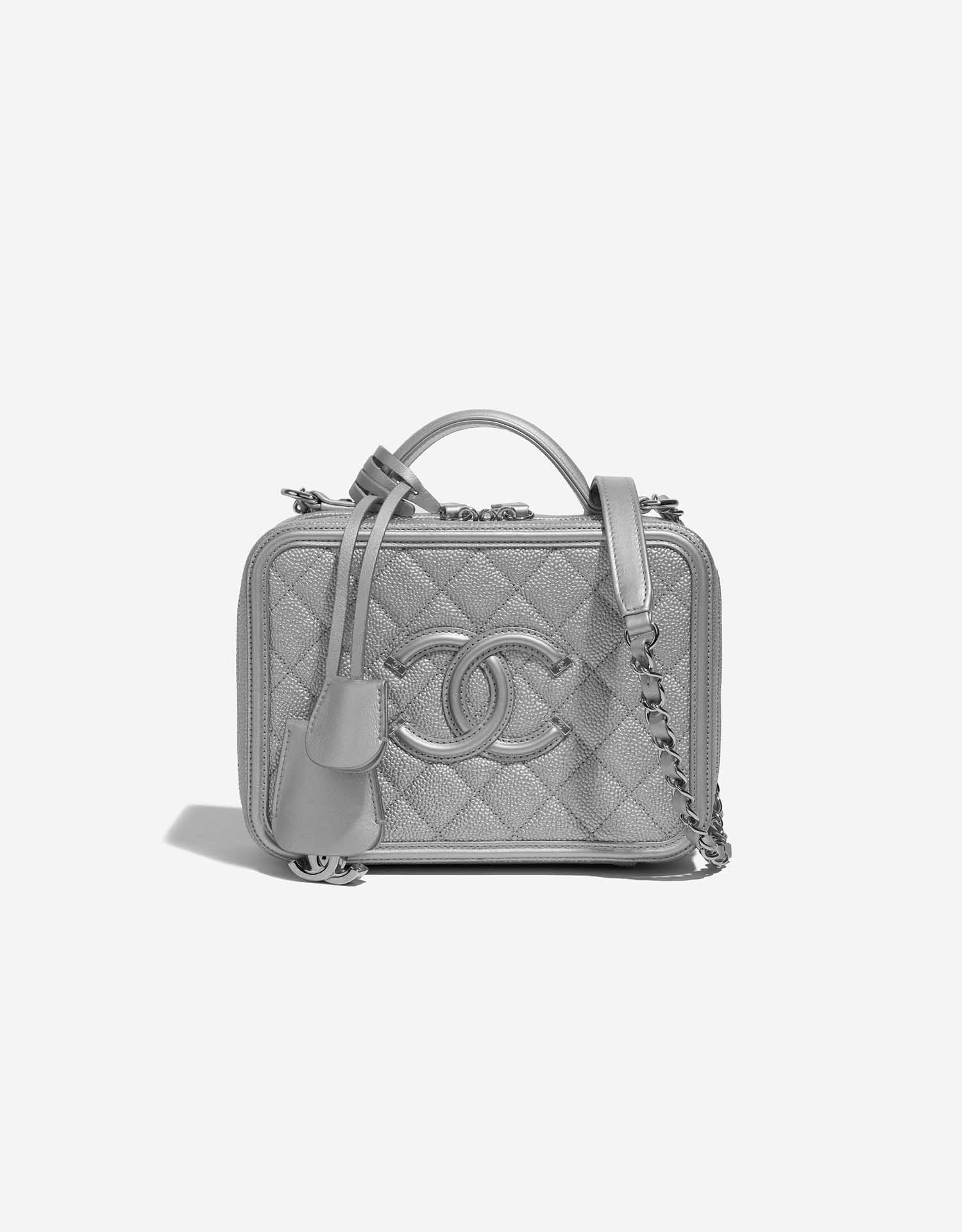 Chanel Vanity Case Medium Caviar Silver | SACLÀB