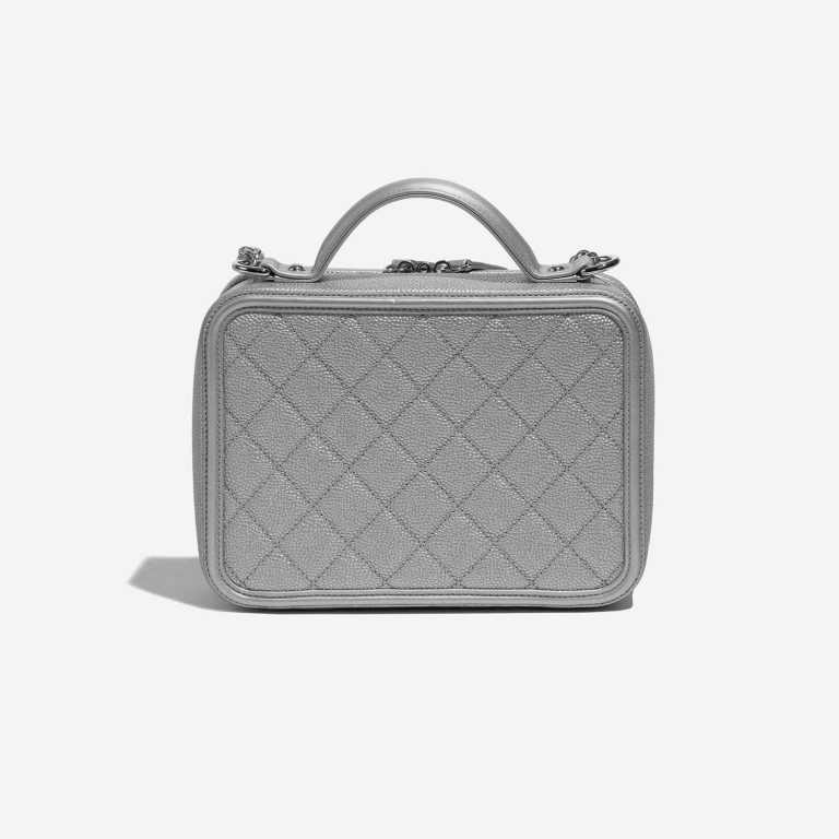 Pre-owned Chanel bag Vanity Case Medium Caviar Silver Silver Back | Sell your designer bag on Saclab.com