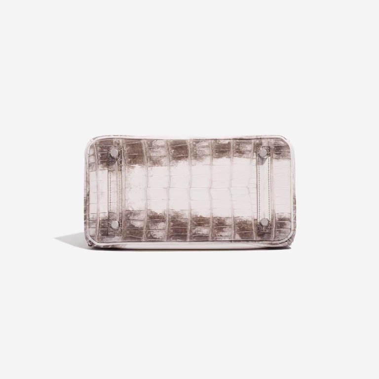 Pre-owned Hermès bag Birkin 25 Niloticus Crocodile Himalaya Blanc Brown, White Bottom | Sell your designer bag on Saclab.com