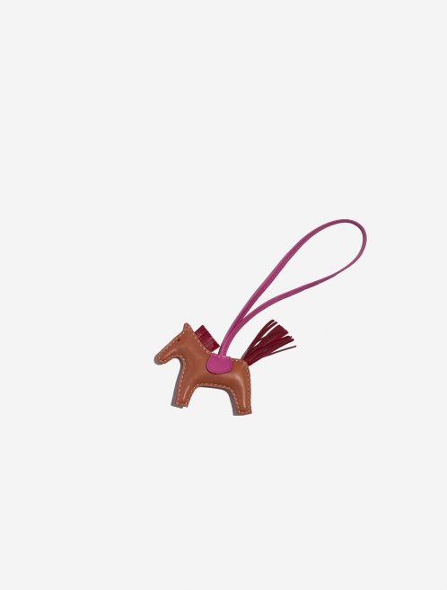 Pre-owned Hermès bag Rodeo PM Milo Lamb Gold / Rubis / Rose Pourpre Brown, Red, Rose Front | Sell your designer bag on Saclab.com