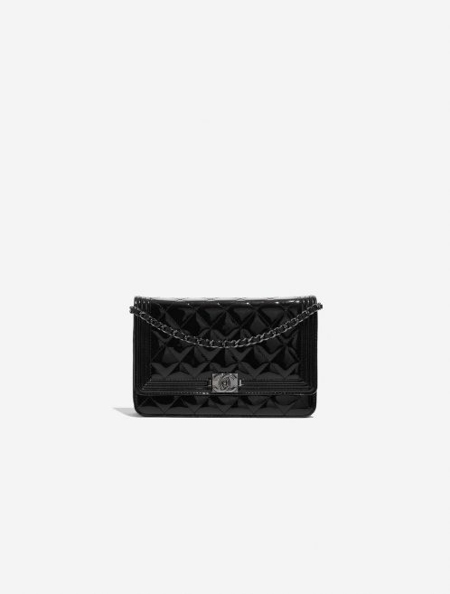Pre-owned Chanel bag Boy WOC Patent Leather Black Black Front | Sell your designer bag on Saclab.com