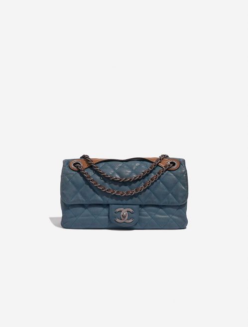 Pre-owned Chanel bag Timeless Medium Lamb Blue / Brown Blue, Brown Front | Sell your designer bag on Saclab.com