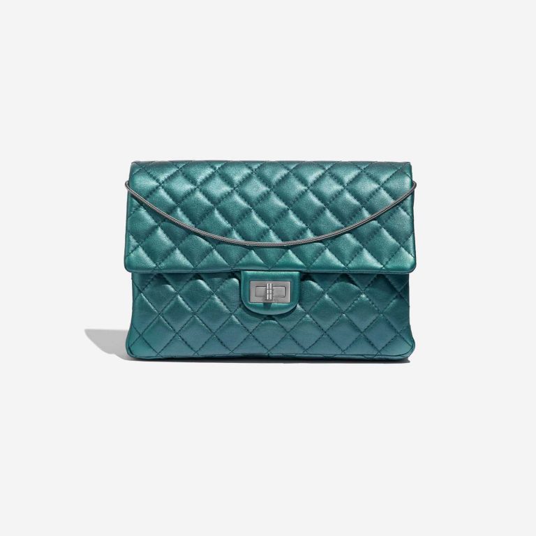 Pre-owned Chanel bag 2.55 Reissue 226 Lamb Metallic Blue Blue Front | Sell your designer bag on Saclab.com