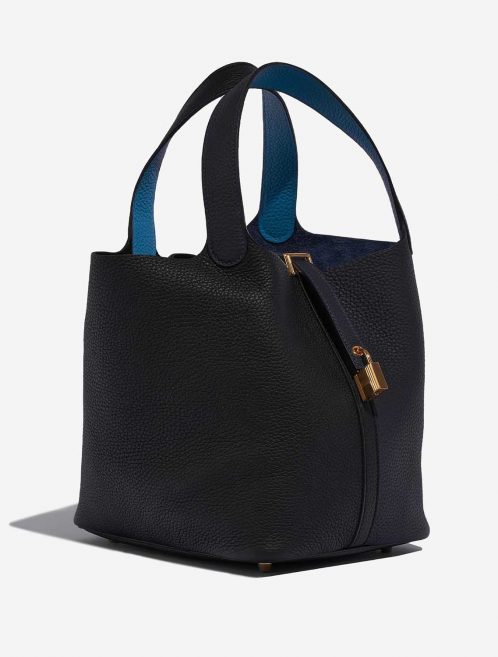 Pre-owned Hermès bag Picotin 22 Taurillon Clemence Blue Nuit / Black / Blue Frida Blue Side Front | Sell your designer bag on Saclab.com