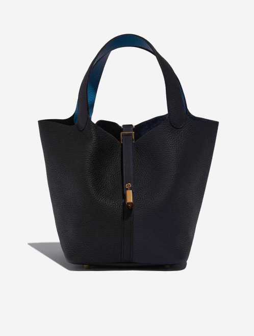 Pre-owned Hermès bag Picotin 22 Taurillon Clemence Blue Nuit / Black / Blue Frida Blue Front | Sell your designer bag on Saclab.com