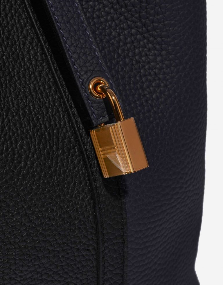 Pre-owned Hermès bag Picotin 22 Taurillon Clemence Blue Nuit / Black / Blue Frida Blue Front | Sell your designer bag on Saclab.com