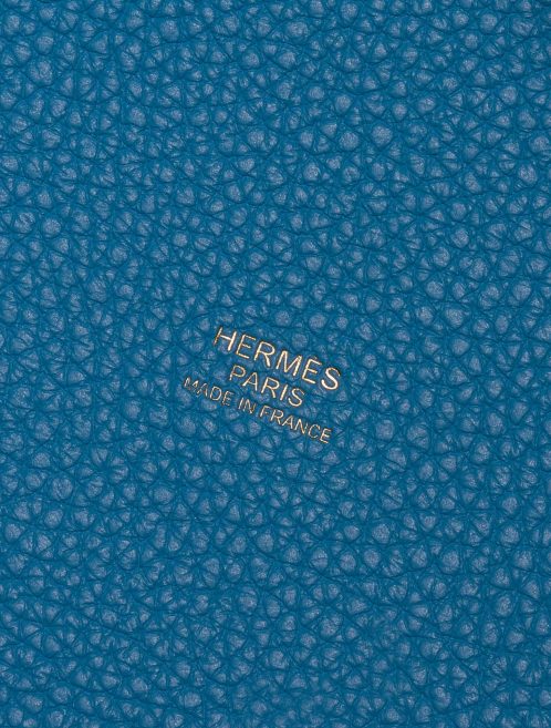 Pre-owned Hermès bag Picotin 22 Taurillon Clemence Blue Nuit / Black / Blue Frida Blue Logo | Sell your designer bag on Saclab.com