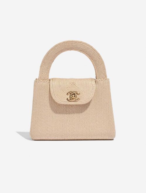 Pre-owned Chanel bag Timeless Handle Small Silk Rope Beige Beige Front | Sell your designer bag on Saclab.com