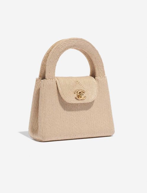 Pre-owned Chanel bag Timeless Handle Small Silk Rope Beige Beige Side Front | Sell your designer bag on Saclab.com