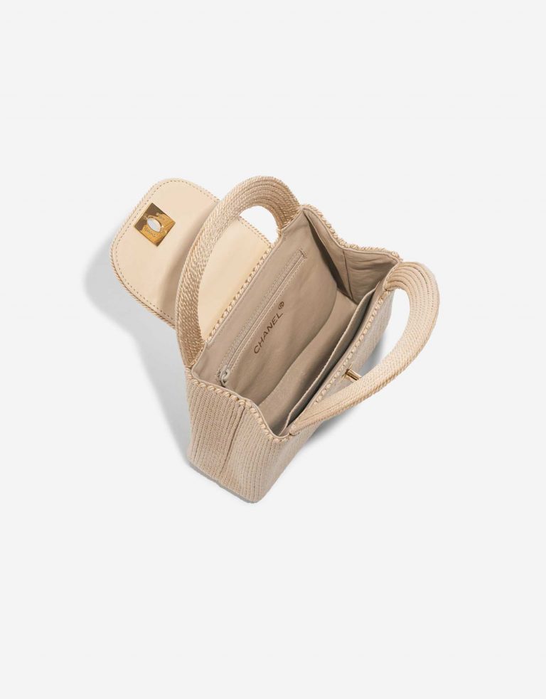 Pre-owned Chanel bag Timeless Handle Small Silk Rope Beige Beige Inside | Sell your designer bag on Saclab.com