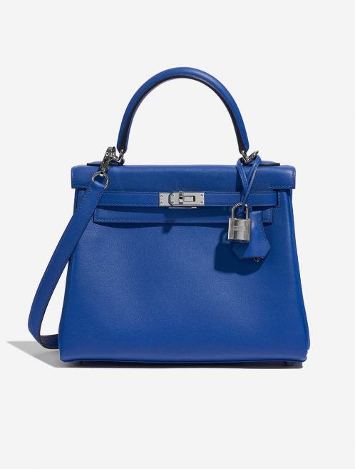 Pre-owned Hermès bag Kelly 25 Swift Blue France Blue Front | Sell your designer bag on Saclab.com