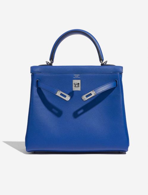 Pre-owned Hermès bag Kelly 25 Swift Blue France Blue Front Open | Sell your designer bag on Saclab.com
