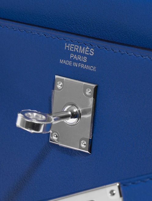 Pre-owned Hermès bag Kelly 25 Swift Blue France Blue Logo | Sell your designer bag on Saclab.com