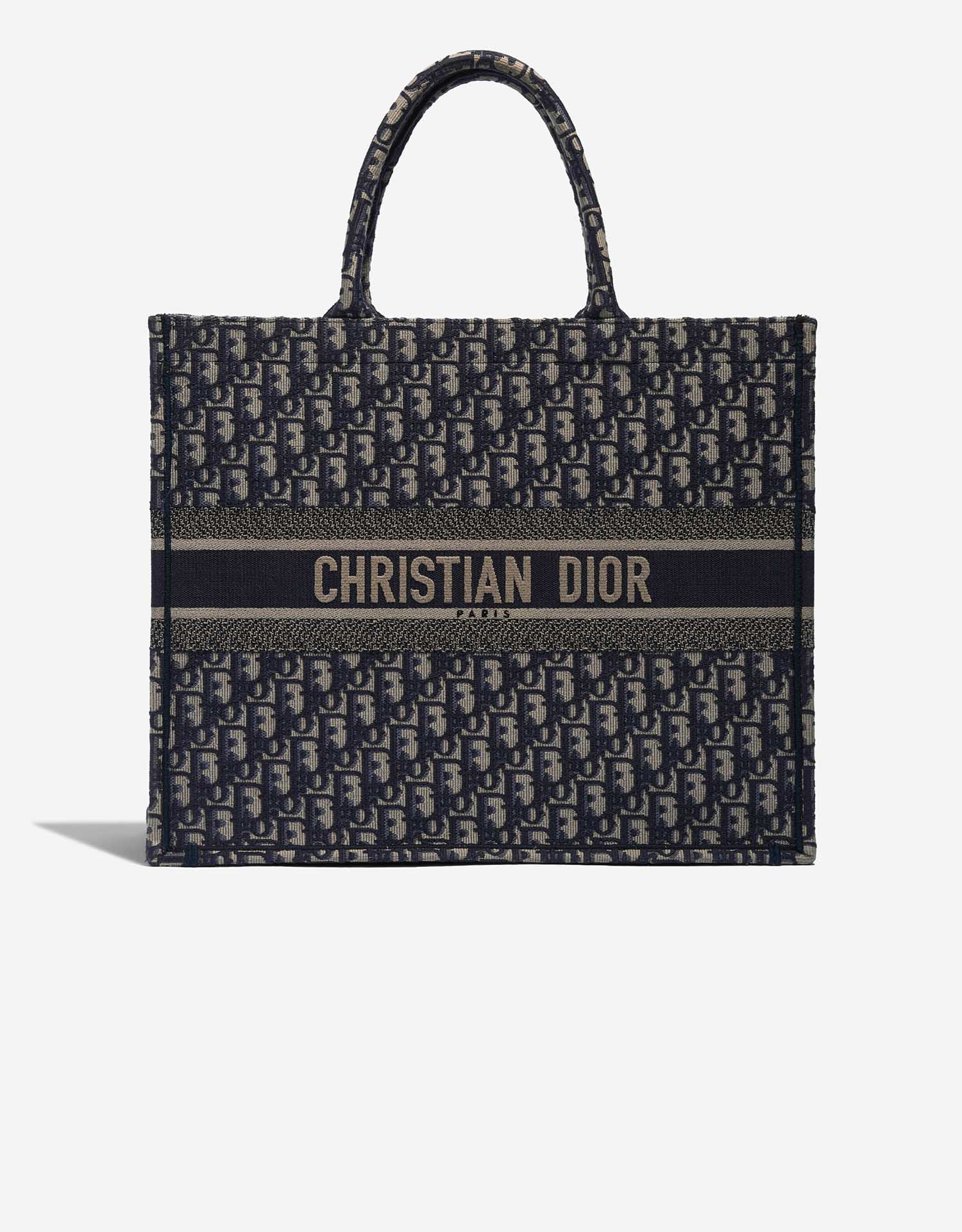 Christian Dior バッグ ネイビー/ホワイト Dior BlueWhite Embroidered Canvas Medium Toile de Jouy Book Tote