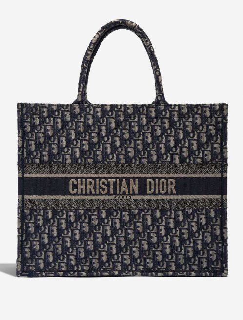Pre-owned Dior bag Book Tote Large Canvas Blue / White Blue, White Front | Sell your designer bag on Saclab.com