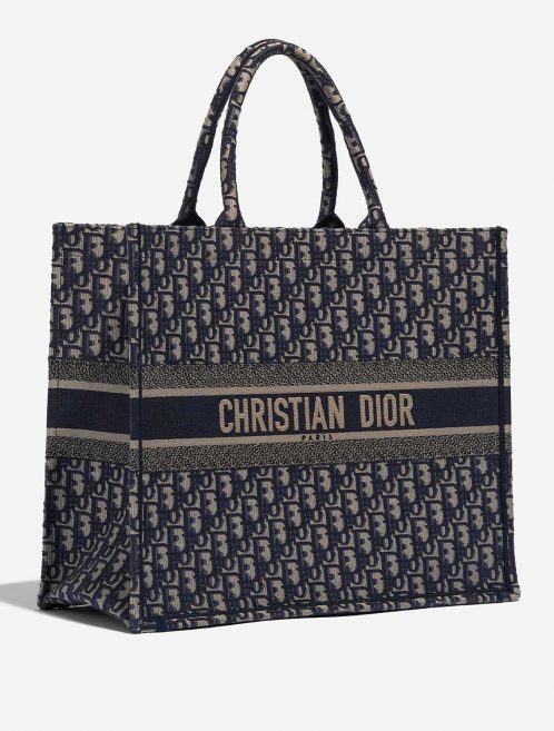 Pre-owned Dior bag Book Tote Large Canvas Blue / White Blue, White Side Front | Sell your designer bag on Saclab.com