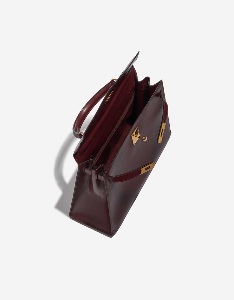 Pre-owned Hermès bag Vintage Kelly 32 Box Rouge H Red Inside | Sell your designer bag on Saclab.com