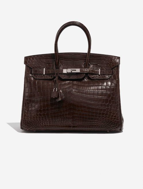Pre-owned Hermès bag Birkin 35 Crocodile Niloticus Marron Brown Front | Sell your designer bag on Saclab.com